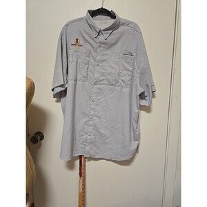 Columbia PFG Shirt Mens L GRAY MURRAY State Embroidered Short Sleeve Vented